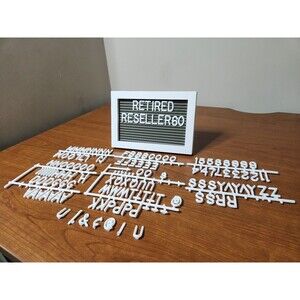 Letter Board Message Sign 8 1/2 X 5 3/4  W/ White Letters ~ Numbers ~ Characters